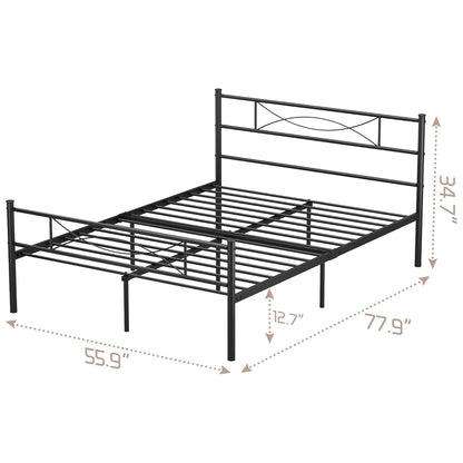 Metal Platform Bed with Underbed Storage