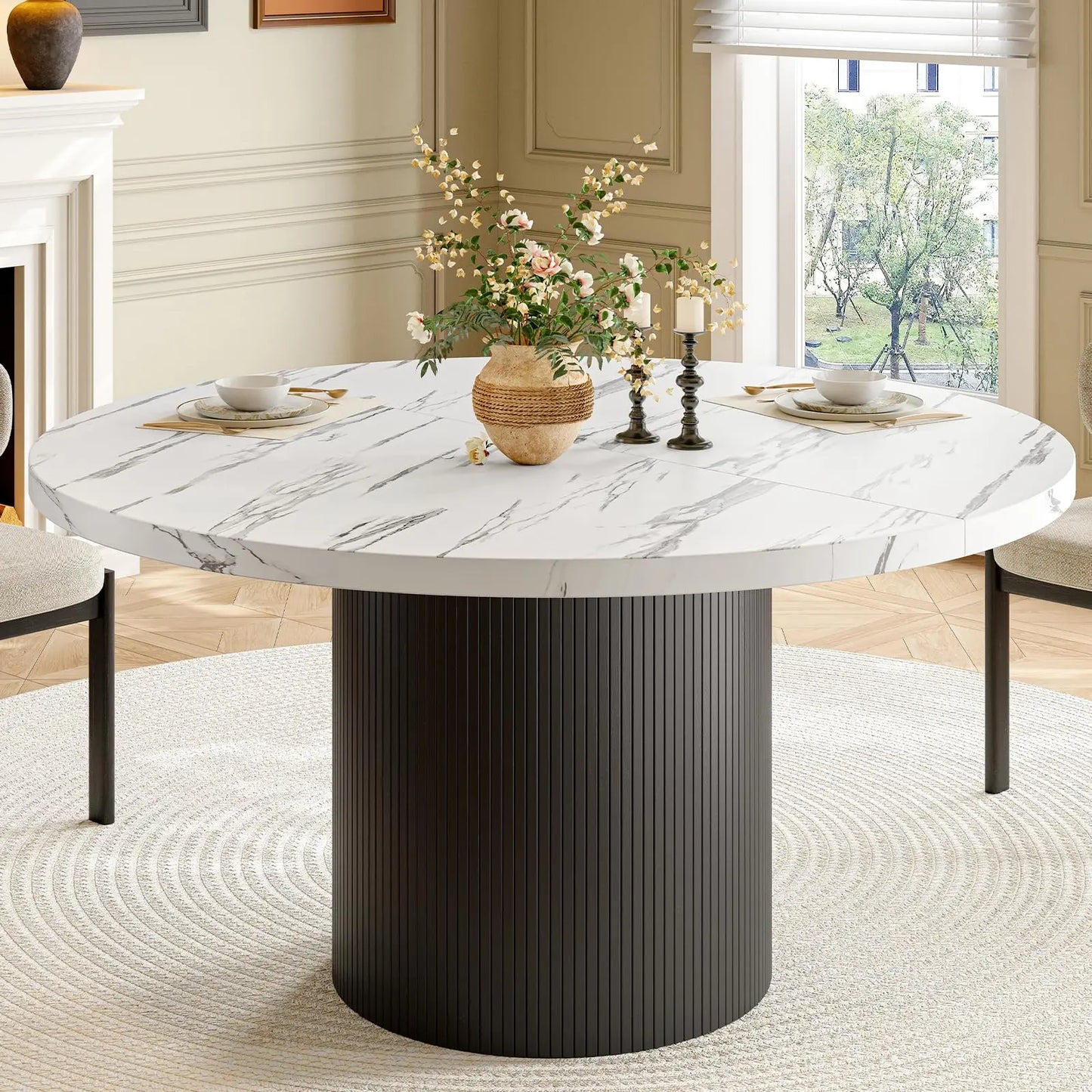 47-Inch Fluted Round Dining Table