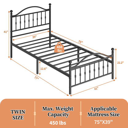 Victorian Metal Platform Bed Frame