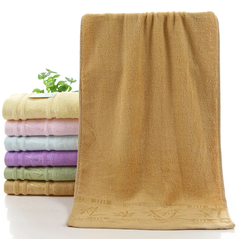 2pcs Bamboo Fiber Towels Sets 34x74cm 70x140cm Home Bath Towels Adults Face Towel Thick Absorbent Luxury Bathroom Gift Towels