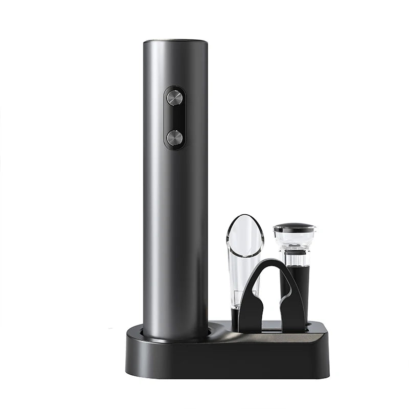 Electric Wine Opener Set Automatic Corkscrew with Aerator Pourer and Foil Cutter for Kitchen Bar Party Gifts