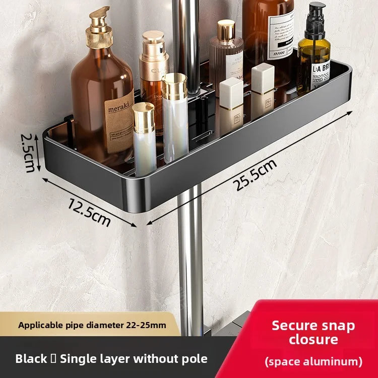 No-Drill Showerhead Storage Shelf