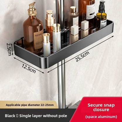 No-Drill Showerhead Storage Shelf