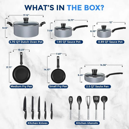 20-Piece Nonstick Cookware Set