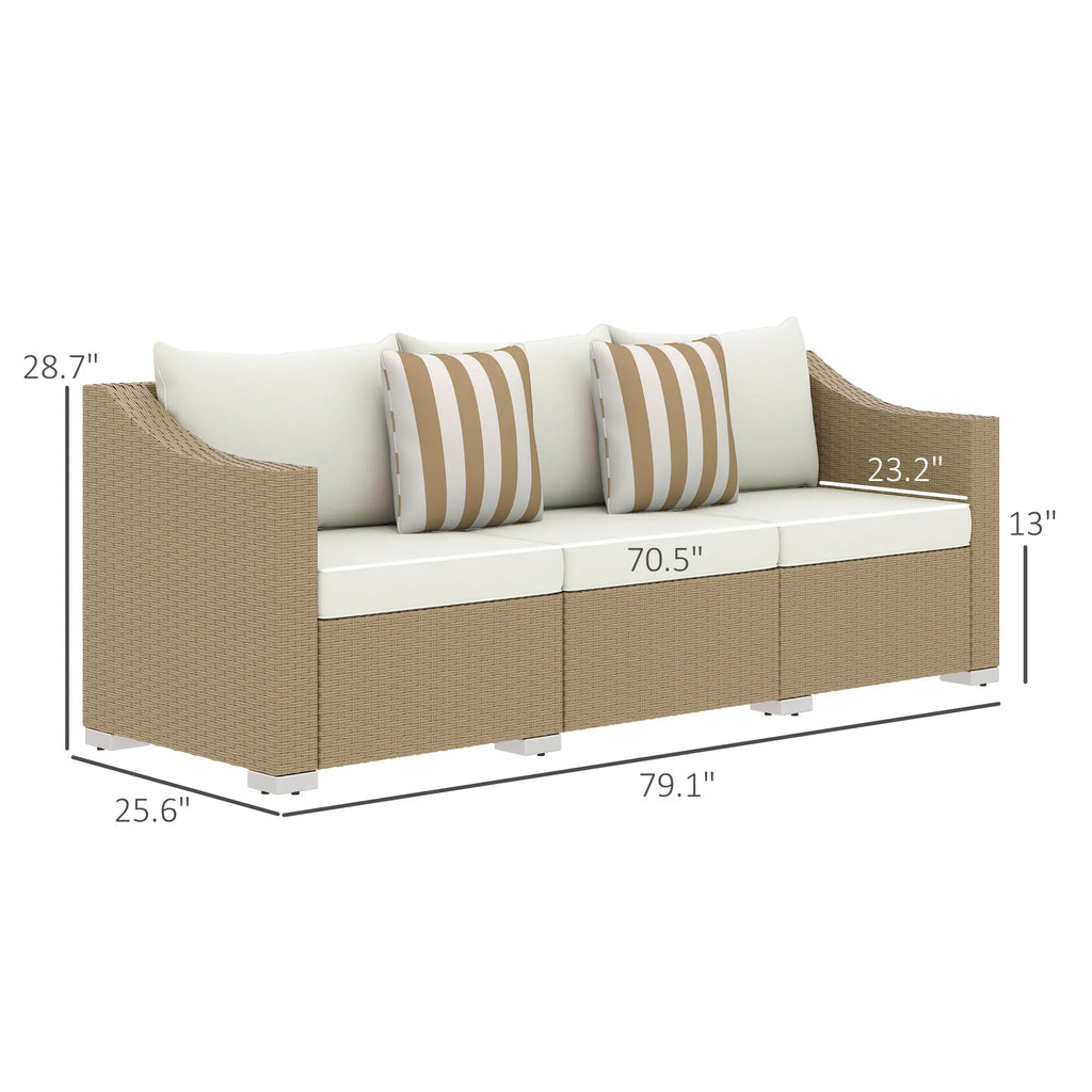 3-Seater Outdoor Wicker Sofa