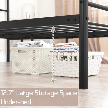 Metal Platform Bed with Underbed Storage