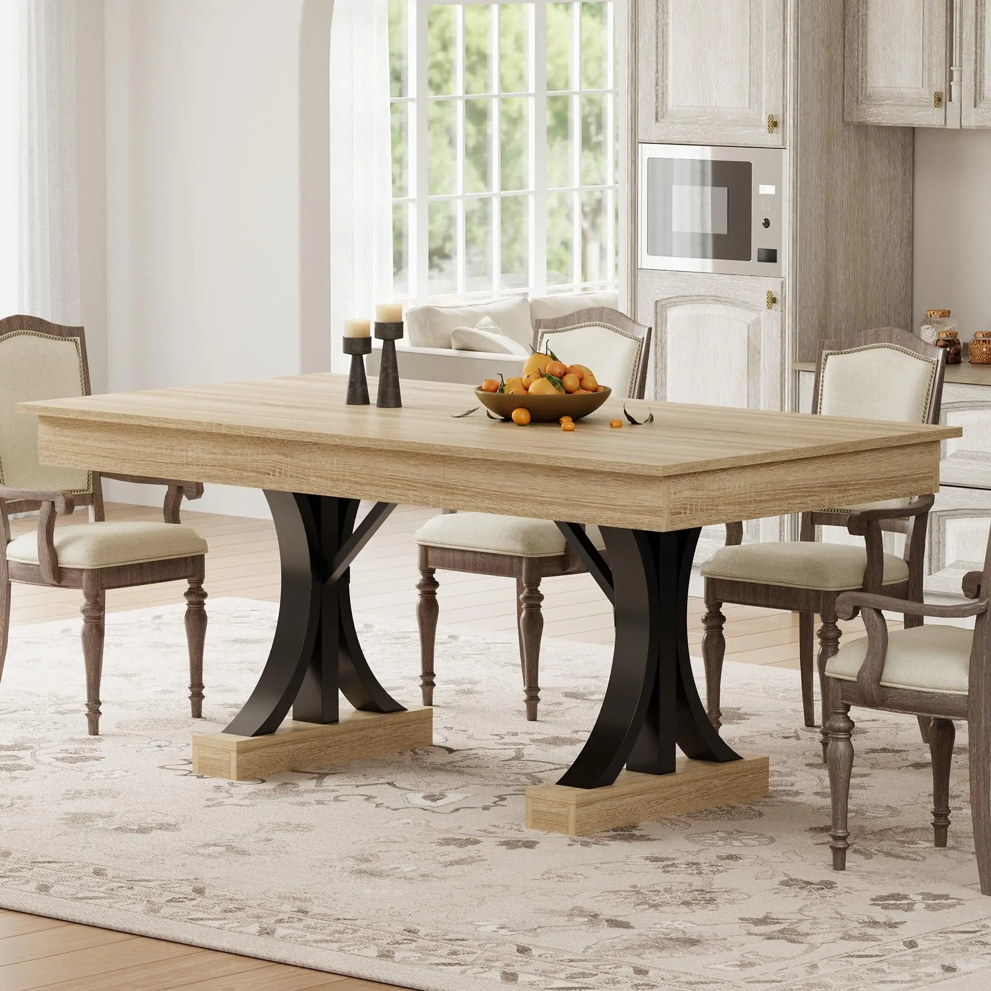 71-Inch Dining Table with 2 Drawers