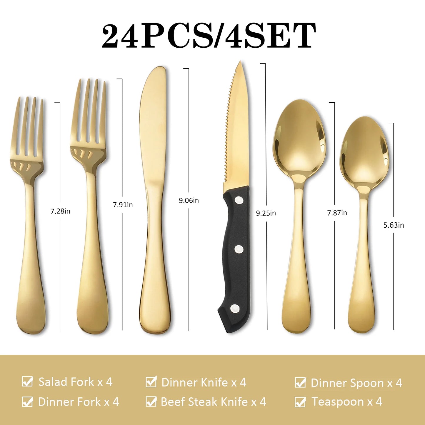 24-Piece Stainless Steel Flatware Set