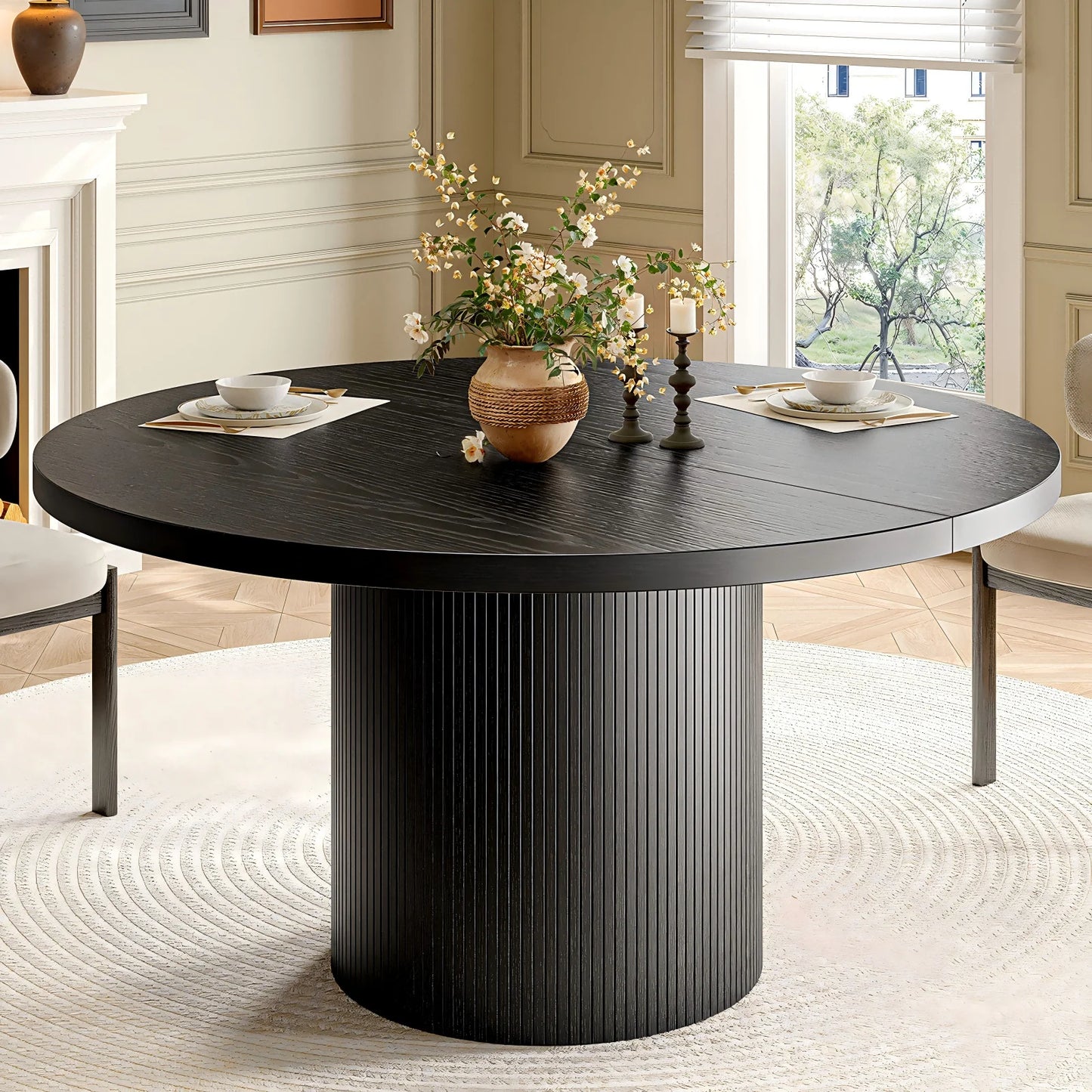 47-Inch Fluted Round Dining Table