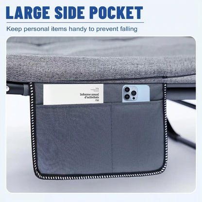 Adjustable Folding Lounge Chair with Side Pocket
