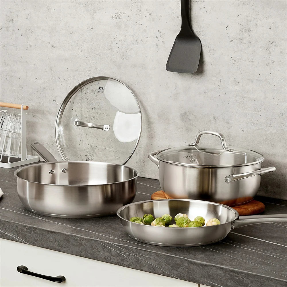 10-Piece Stainless Steel Cookware Set