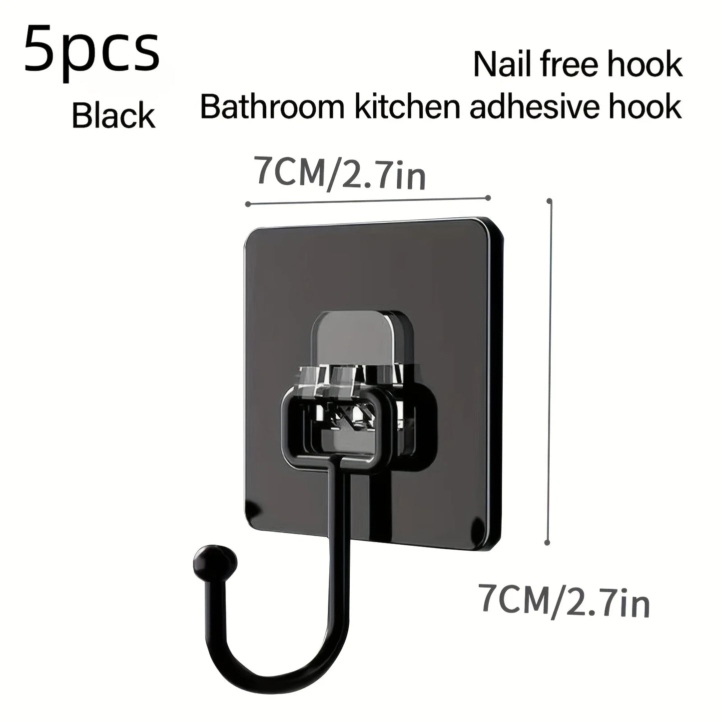 Set of 5 Self-Adhesive Wall Hooks