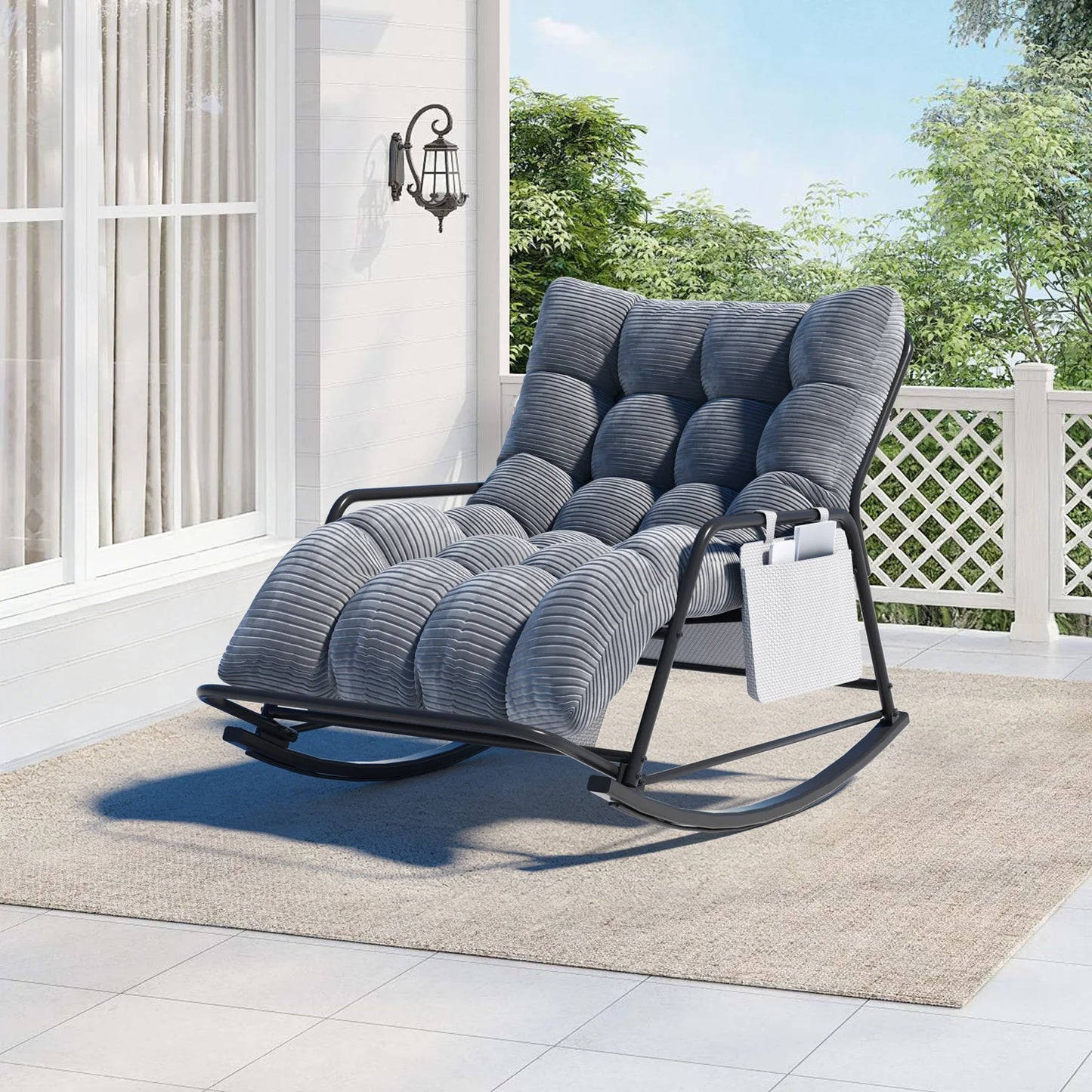 Oversized Cushioned Outdoor Rocking Chair