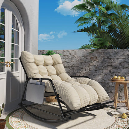 Oversized Cushioned Outdoor Rocking Chair