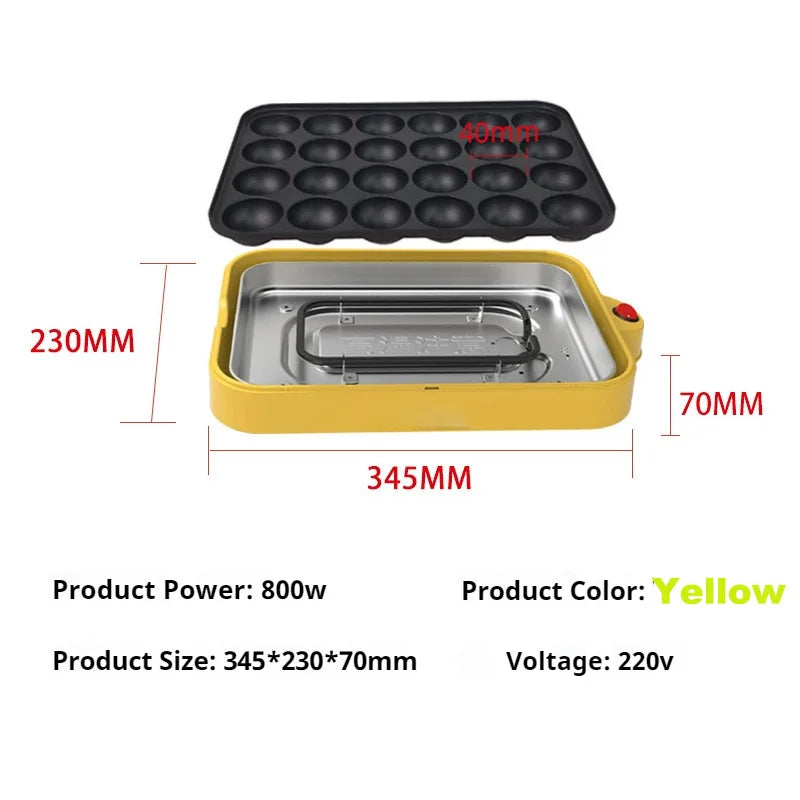 220V Chibi Maruko Baking Machine Household Electric Takoyaki Maker Octopus Balls Grill Pan Professional Cooking Tools cake maker