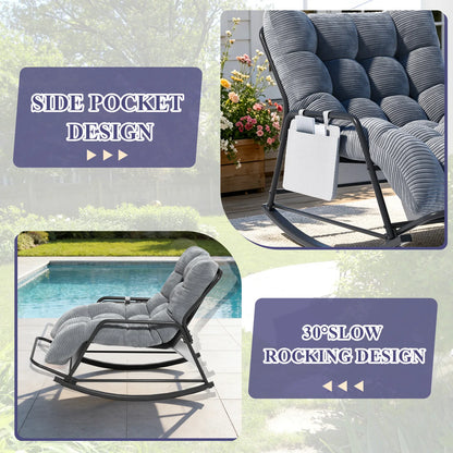 Oversized Cushioned Outdoor Rocking Chair