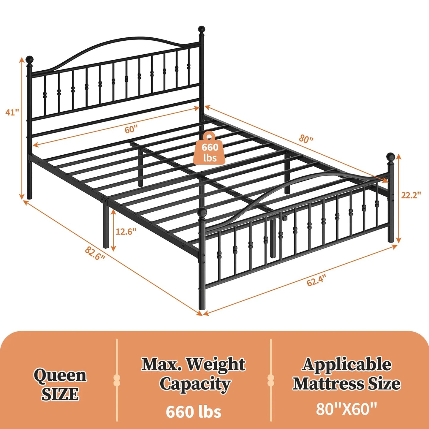 Victorian Metal Platform Bed Frame
