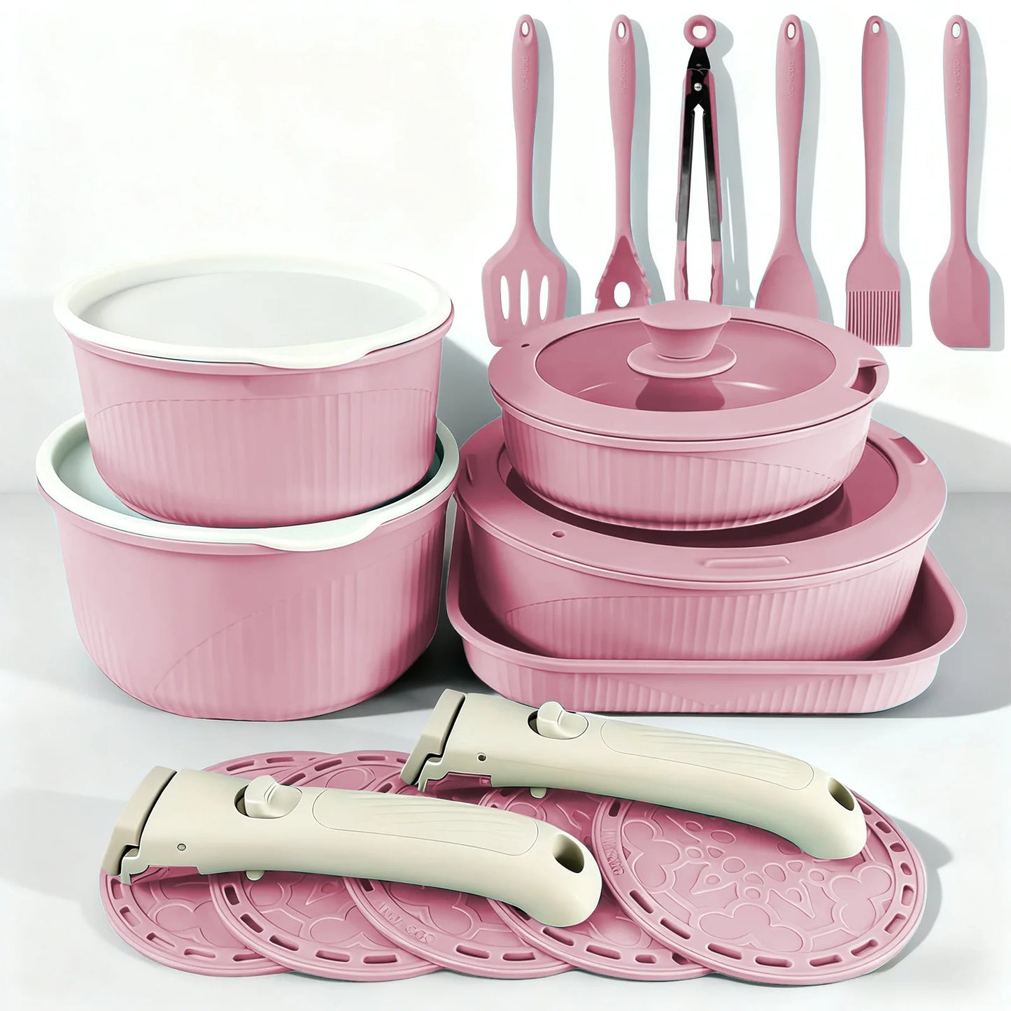 24-Piece Stackable Nonstick Cookware Set