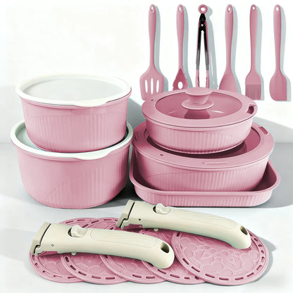 24-Piece Stackable Nonstick Cookware Set