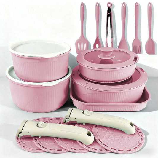 24-Piece Stackable Nonstick Cookware Set