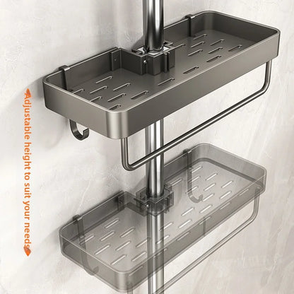 No-Drill Showerhead Storage Shelf