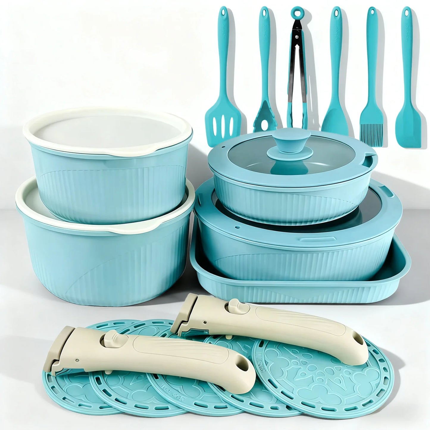 24-Piece Stackable Nonstick Cookware Set