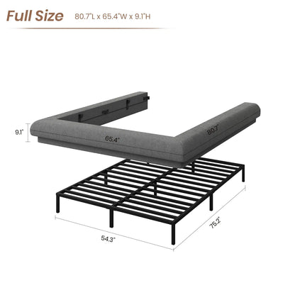Upholstered Low-Profile Cloud Platform Bed