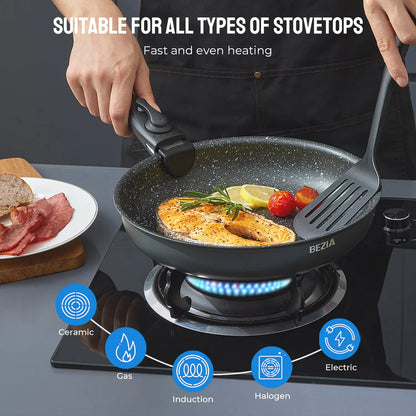10-Piece Nonstick Cookware Set with Removable Handles