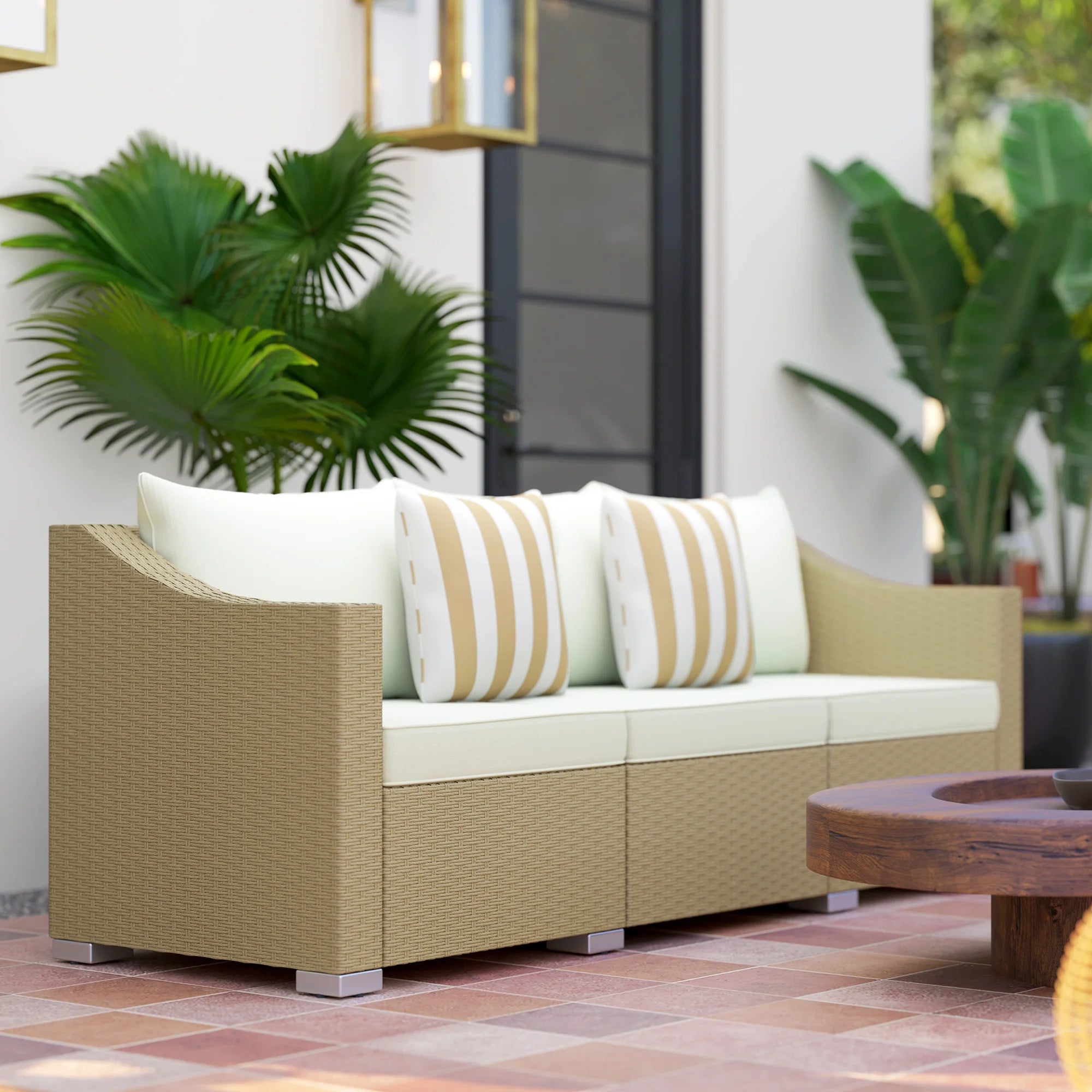 3-Seater Outdoor Wicker Sofa