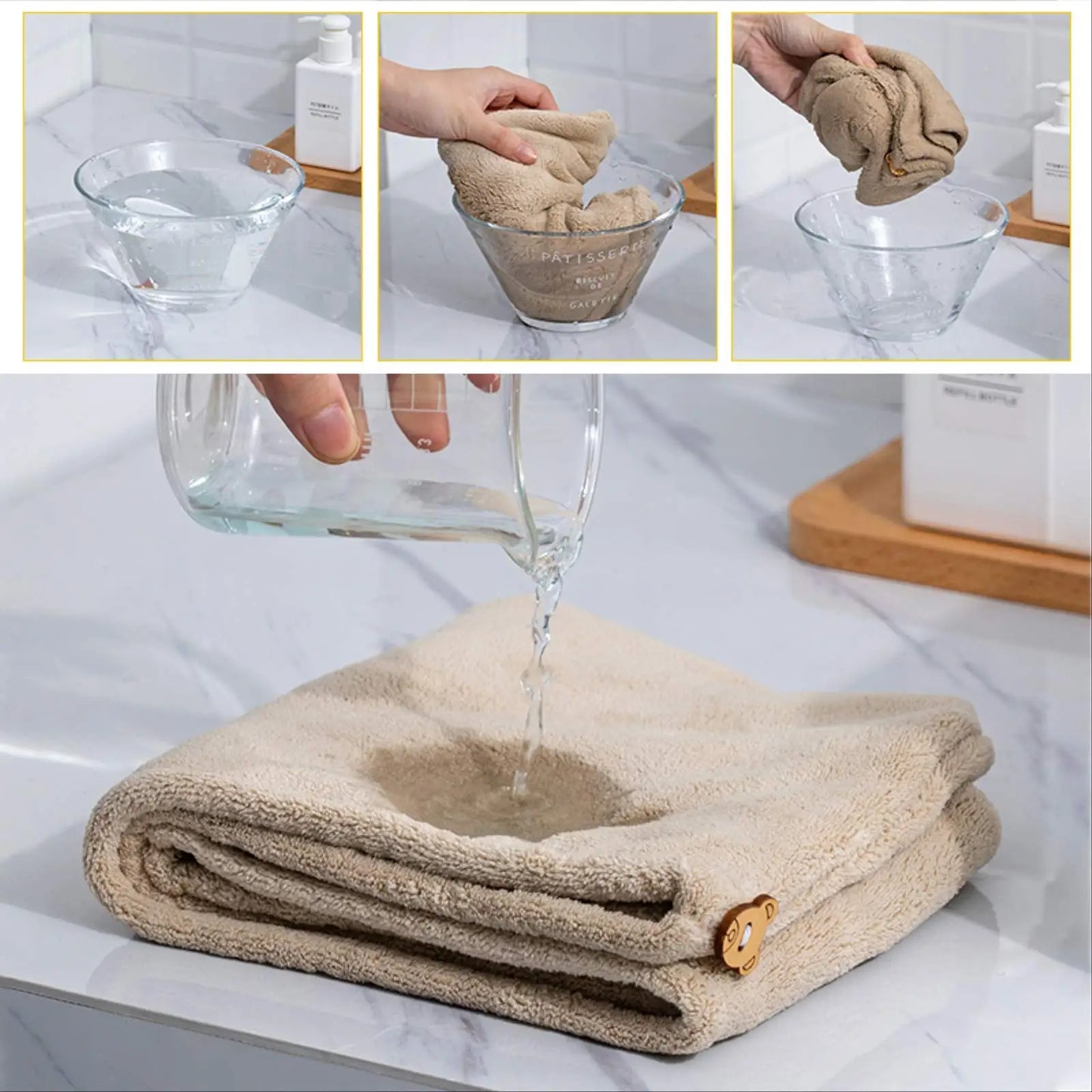 Set of 4 Quick-Dry Hair Towels