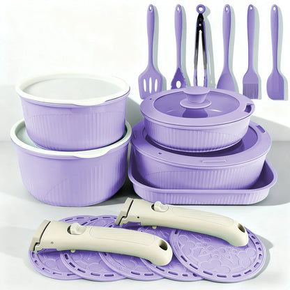 24-Piece Stackable Nonstick Cookware Set