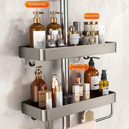 No-Drill Showerhead Storage Shelf