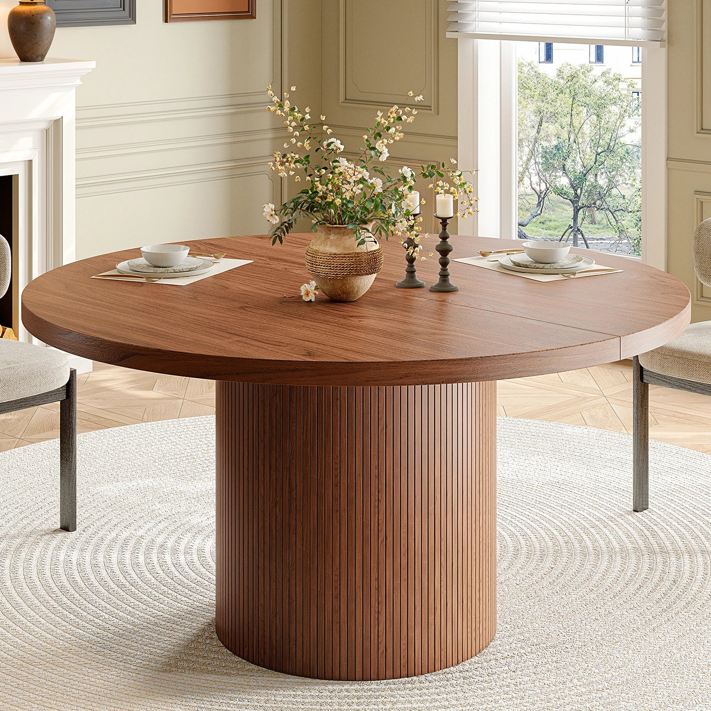 47-Inch Fluted Round Dining Table