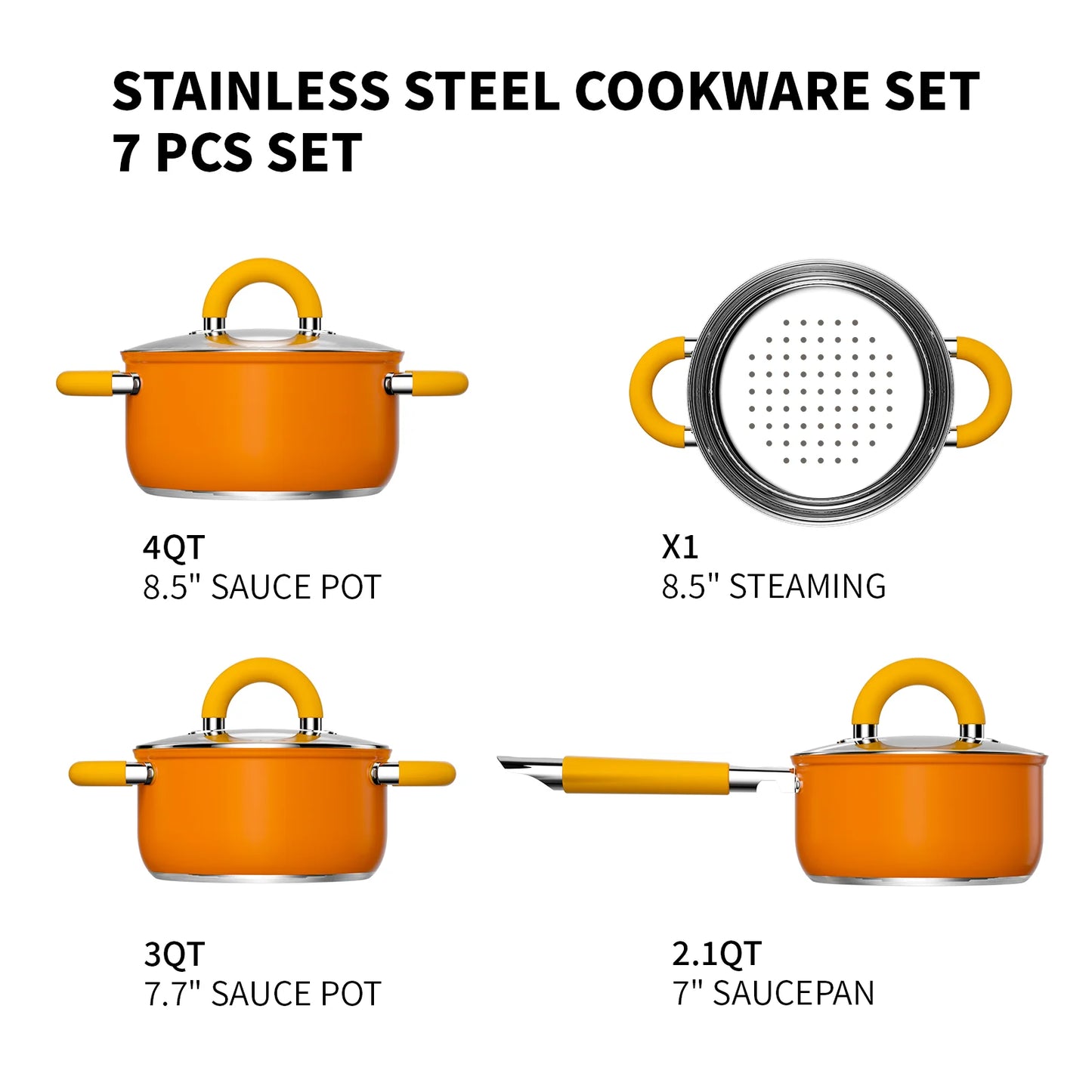 7-Piece Stainless Steel Cookware Set