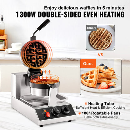 Commercial Round Electric Waffle Maker