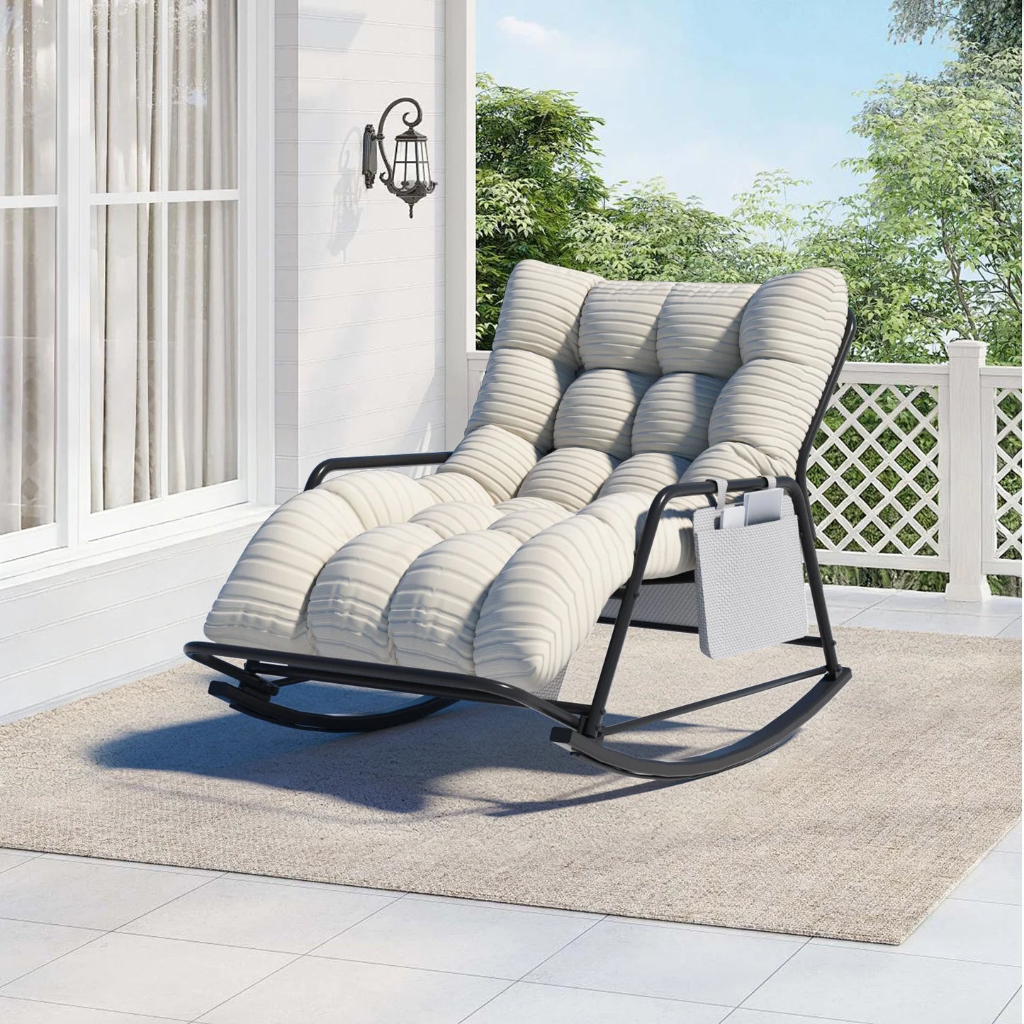 Oversized Cushioned Outdoor Rocking Chair