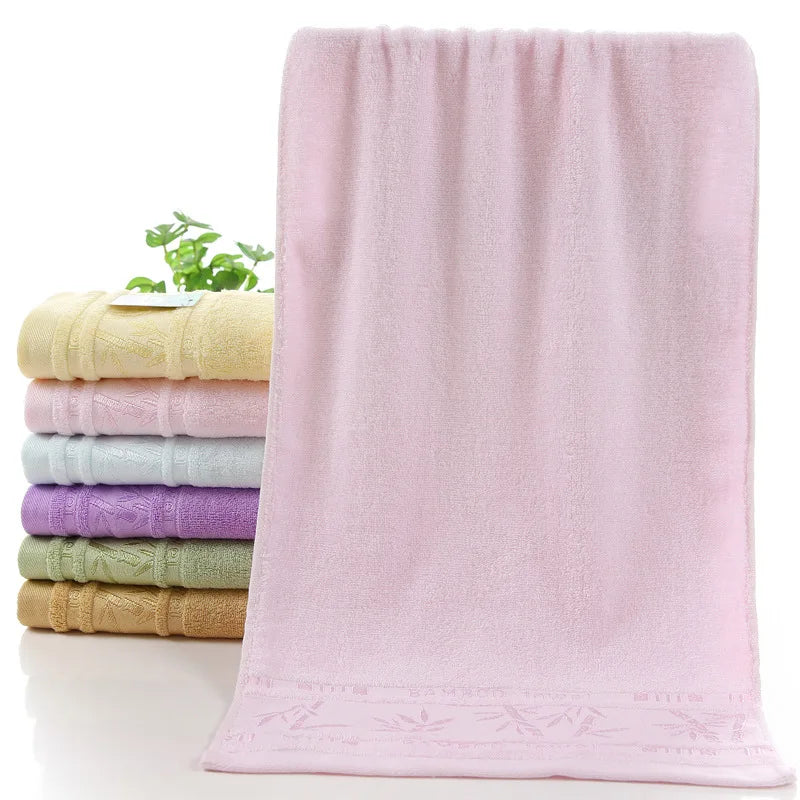 2pcs Bamboo Fiber Towels Sets 34x74cm 70x140cm Home Bath Towels Adults Face Towel Thick Absorbent Luxury Bathroom Gift Towels