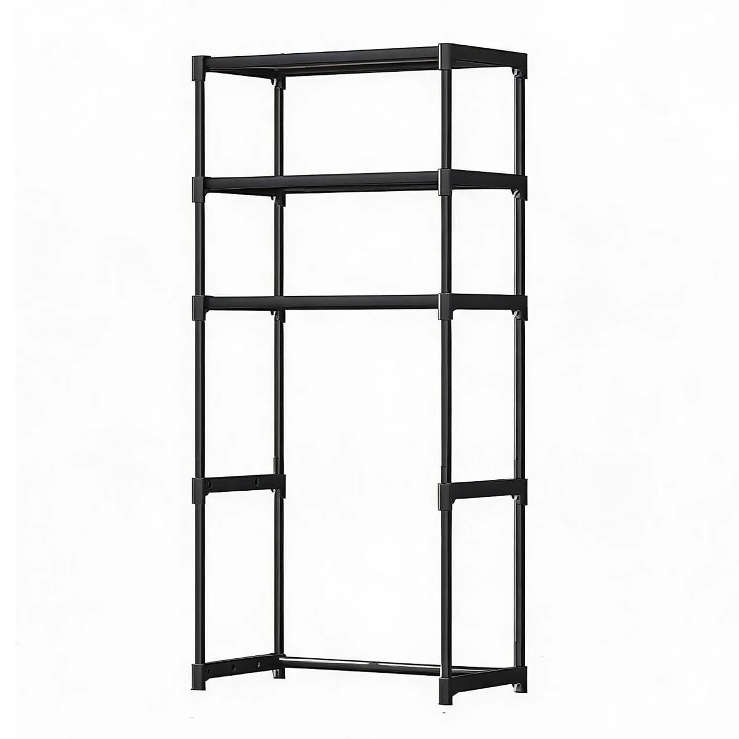 3 Tier Over the Toilet Shelf, Freestanding Bathroom Shelves | Over Toilet Bathroom Organizer Storage Rack, Space Saver Freestanding Shelf for Restroom Laundry Balcony Room, Black