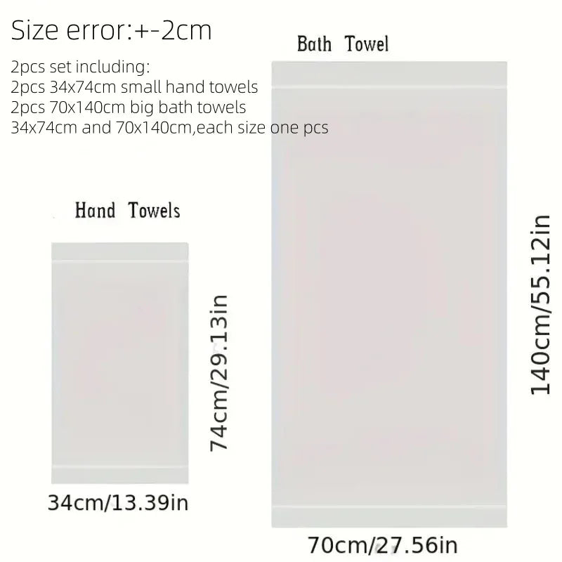 2-Piece Bamboo Fiber Towel Set