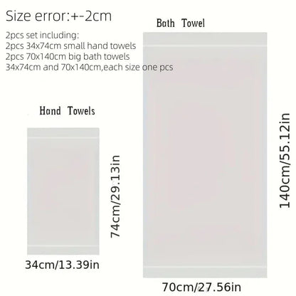2-Piece Bamboo Fiber Towel Set