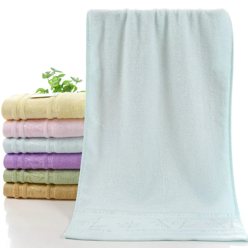 2pcs Bamboo Fiber Towels Sets 34x74cm 70x140cm Home Bath Towels Adults Face Towel Thick Absorbent Luxury Bathroom Gift Towels