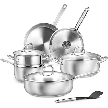 10-Piece Stainless Steel Cookware Set
