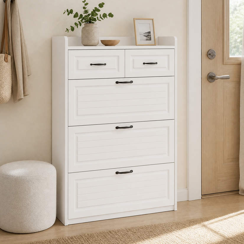Slim Entryway Shoe Storage Cabinet
