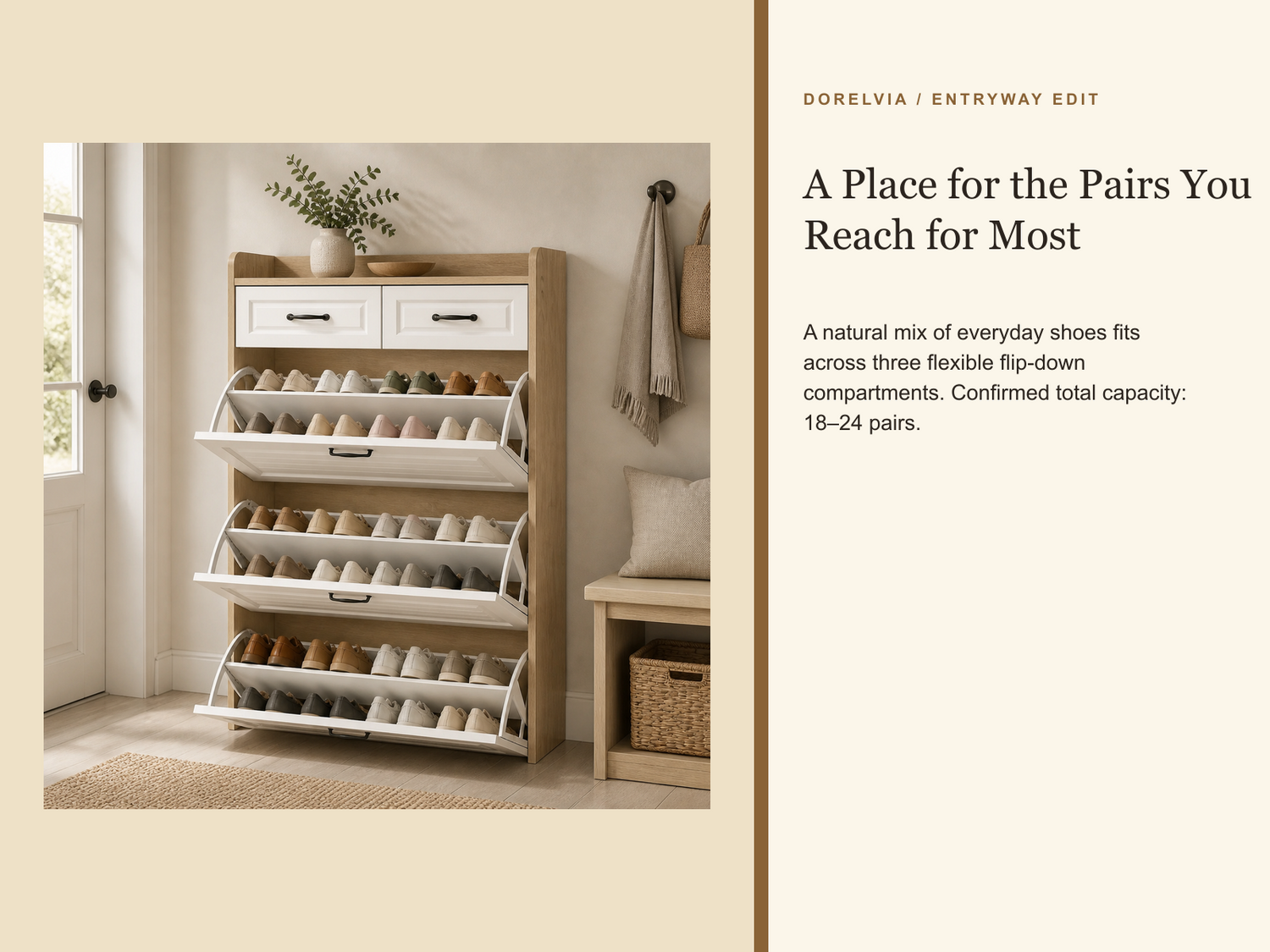 Dorelvia Slim Entryway Shoe Storage Cabinet — dorelvia entryway cabinet everyday footwear types