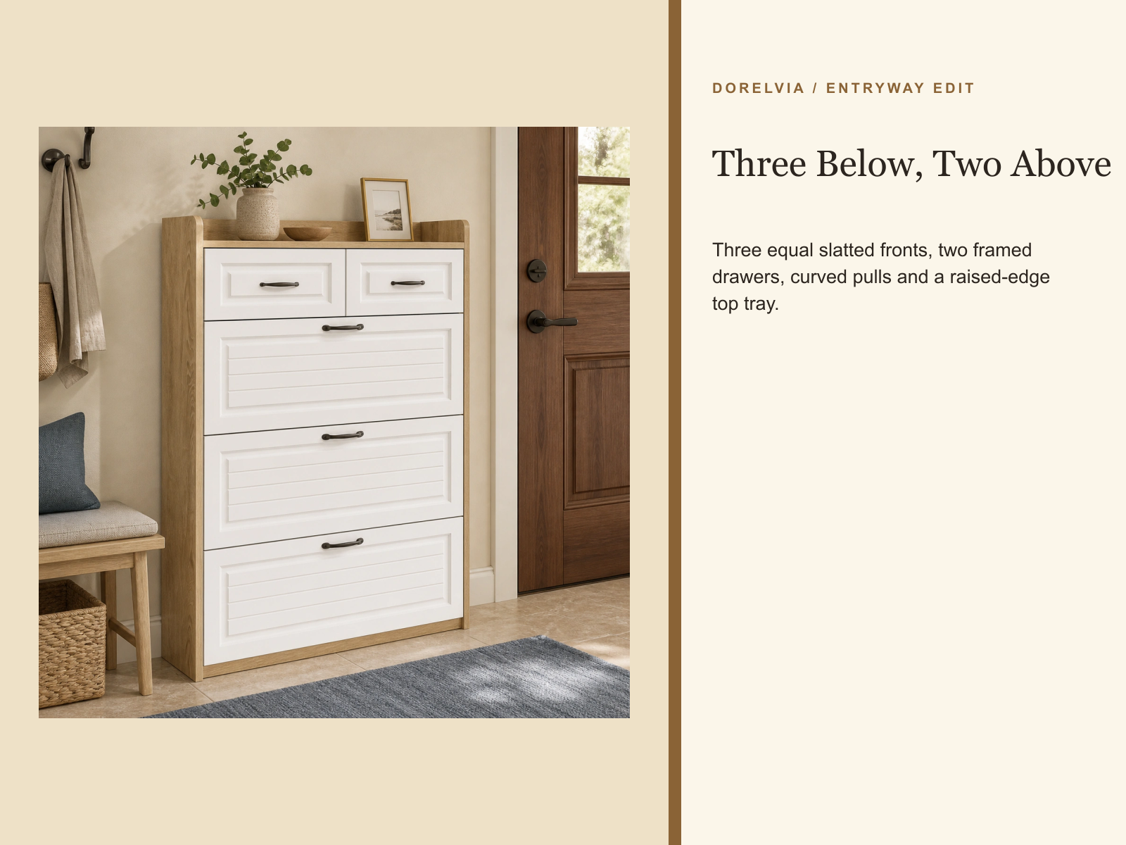 dorelvia entryway cabinet feature overview 3 plus 2