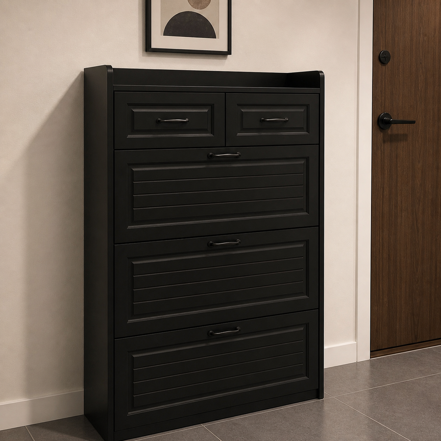 Dorelvia Slim Entryway Shoe Storage Cabinet customer review — dorelvia entryway cabinet review 03 black