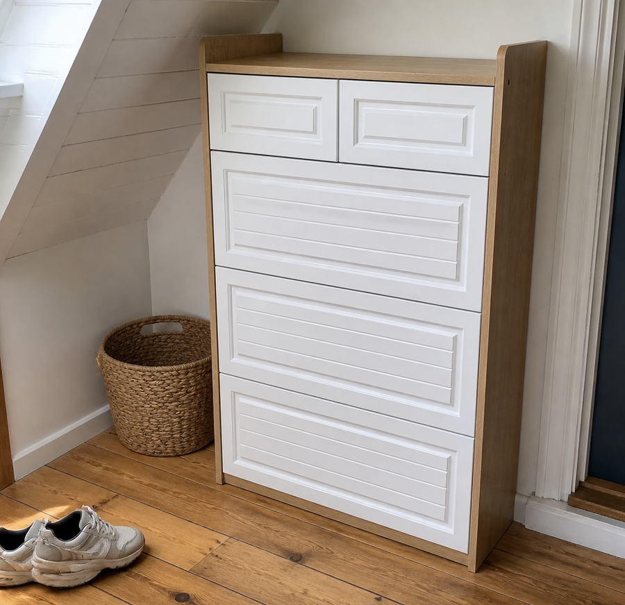 Dorelvia Slim Entryway Shoe Storage Cabinet customer review — dorelvia entryway cabinet review 08 white