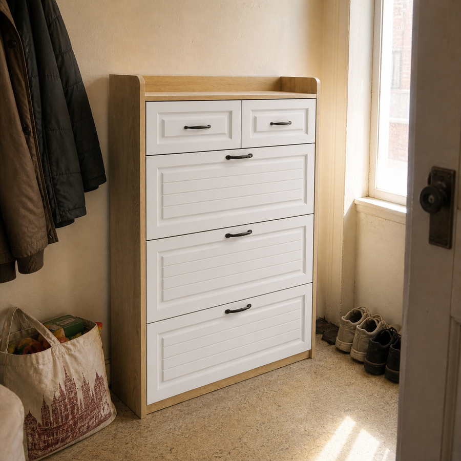 Dorelvia Slim Entryway Shoe Storage Cabinet customer review — dorelvia entryway cabinet review 10 natural wood