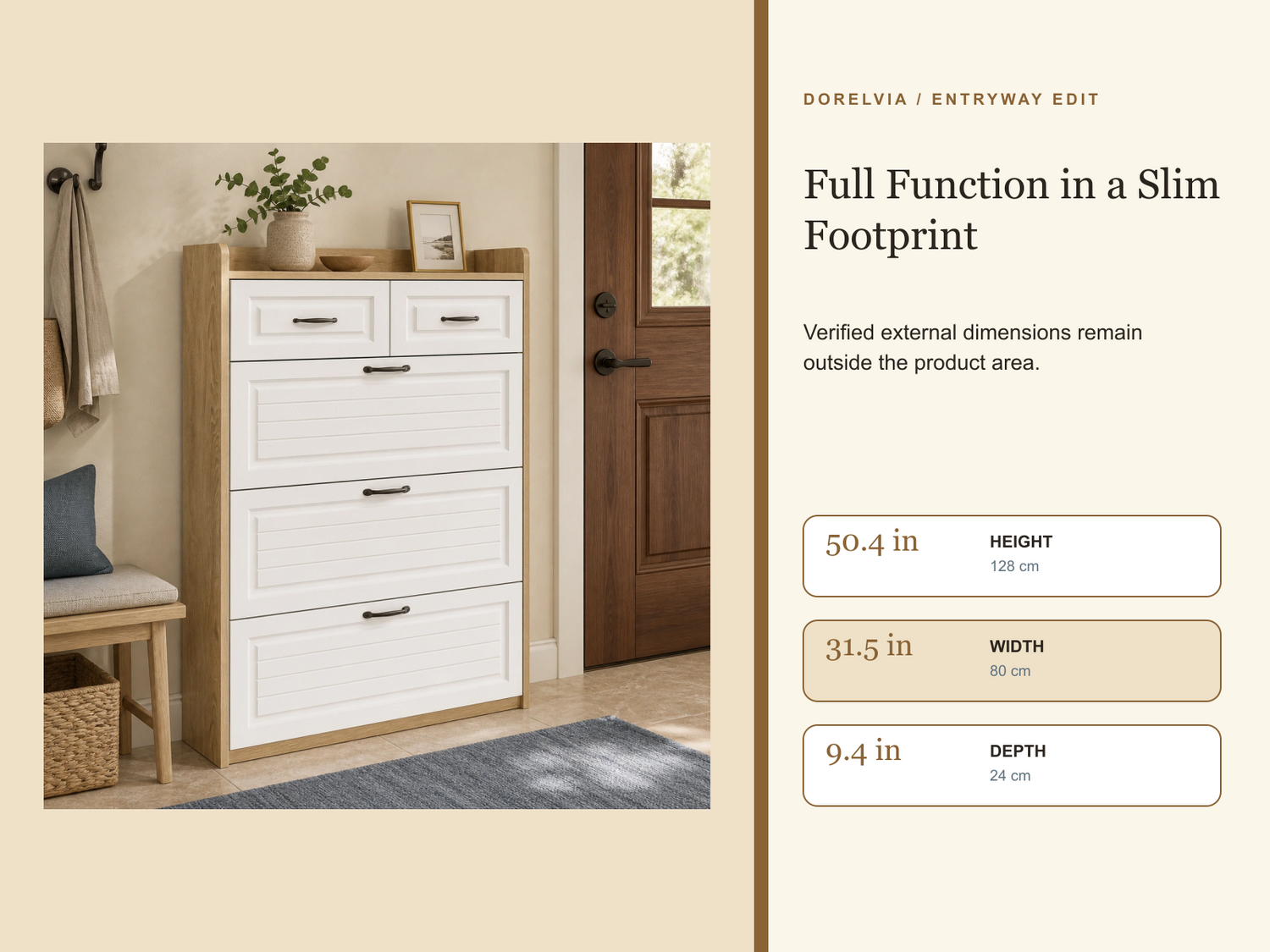 Dorelvia Slim Entryway Shoe Storage Cabinet — dorelvia entryway cabinet slim entryway solution