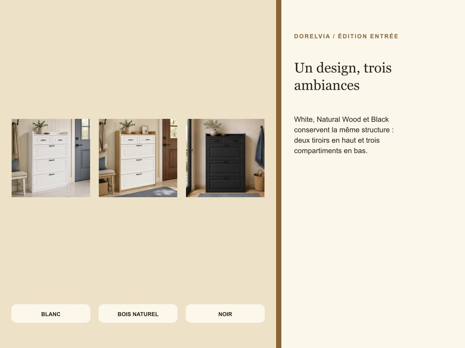 Dorelvia three-finishes — FR